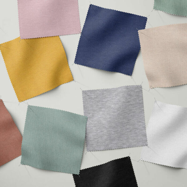 Samples of all colours mini waffle jersey fabric