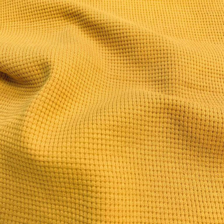 Cotton jersey waffle fabric - yellow