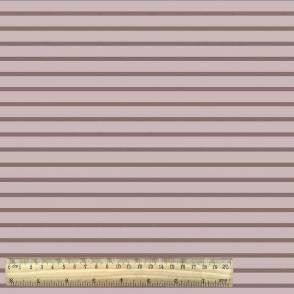 Cotton Jersey Stripe  with Ruler - Brown