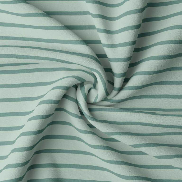 Cotton Jersey Stripe Fabric - Green and Green