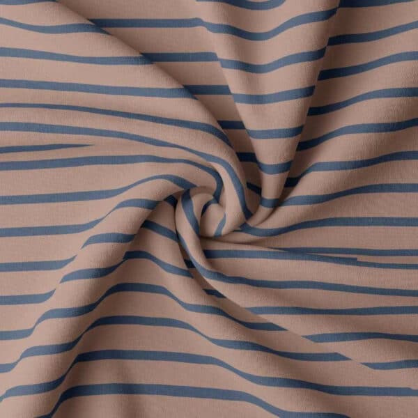 Cotton Jersey Stripe Fabric - Navy Blue