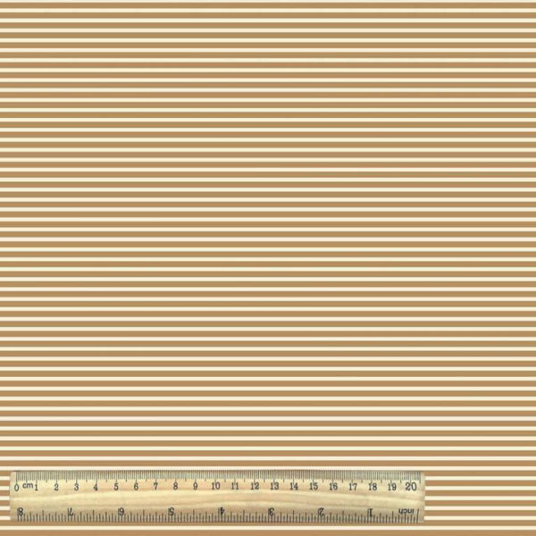 Cotton Jersey Stripe  with Ruler - Camel