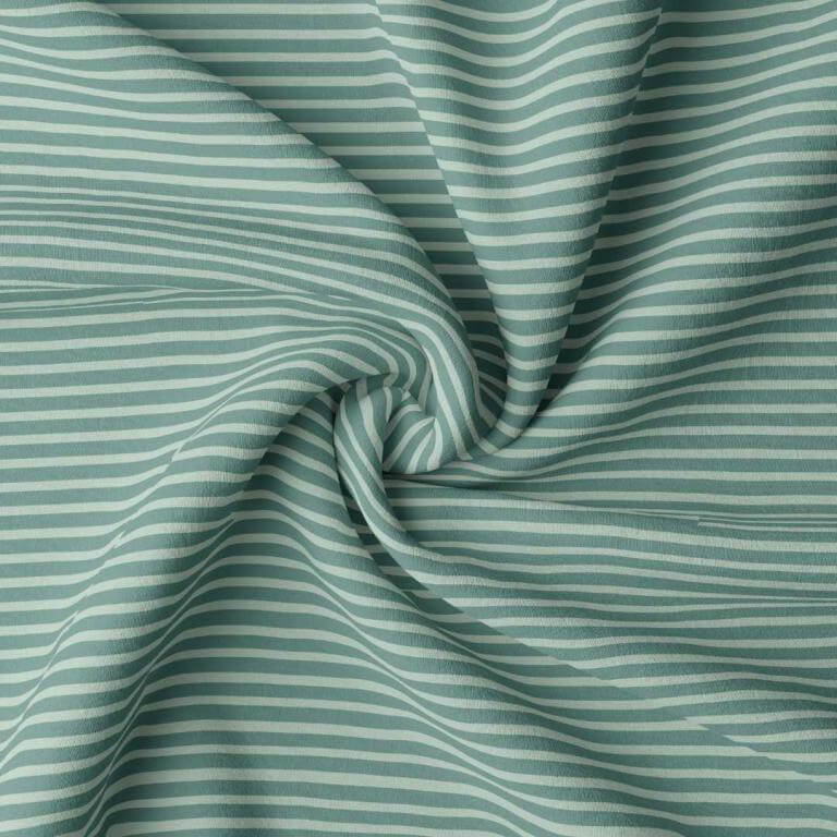 Cotton Jersey Stripe Fabric - Green