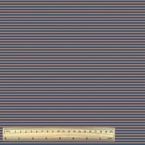Cotton Jersey Stripe  with Ruler - Rust