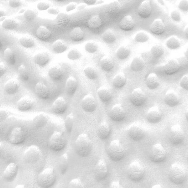 minky plush fleece dot fabric white