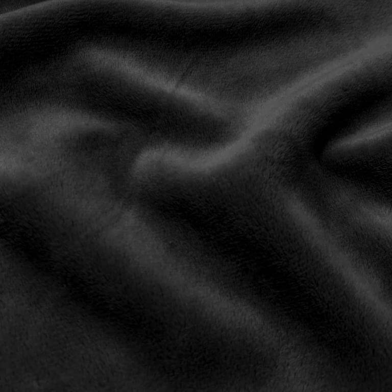 minky plush plain solid fleece fabric black