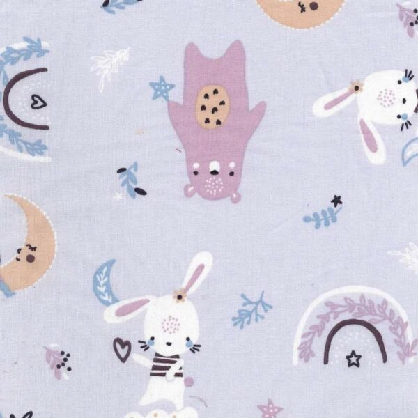 cute nursery print fabric in lavender collection 1