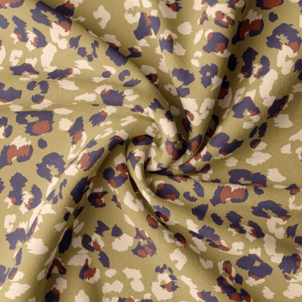 Woven Viscose Sanjay Olive Floral Fabric, image number 3