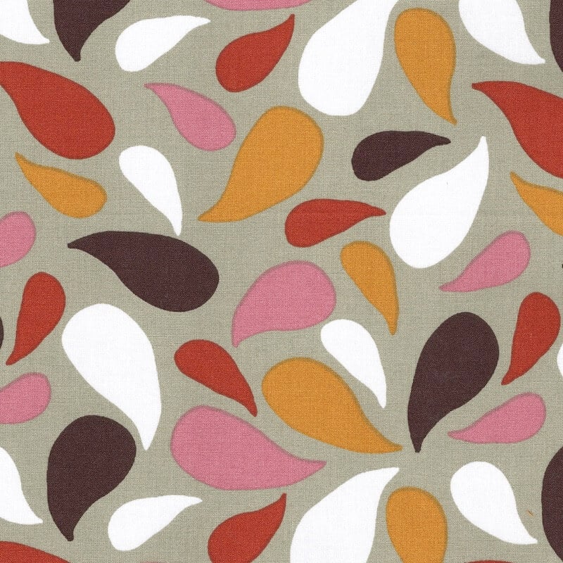 Otchni large colourful paisley shapes in a cotton poplin fabric