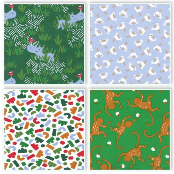 collage all hippop hippo fabric designs