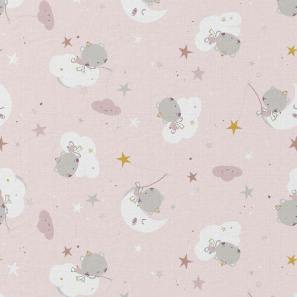 sweet bears in pink cotton print fabric Higgs and Higgs