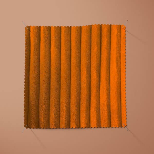 sample of orange jumbo ribbed fleece fabric from Higgs and Higgs