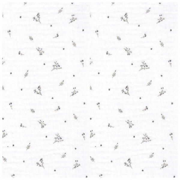 dillen grey - small floral cotton double gauze | Higgs and Higgs