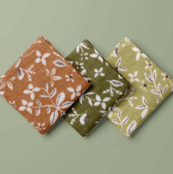 Small square sample of all colours in Marjan floral double gauze