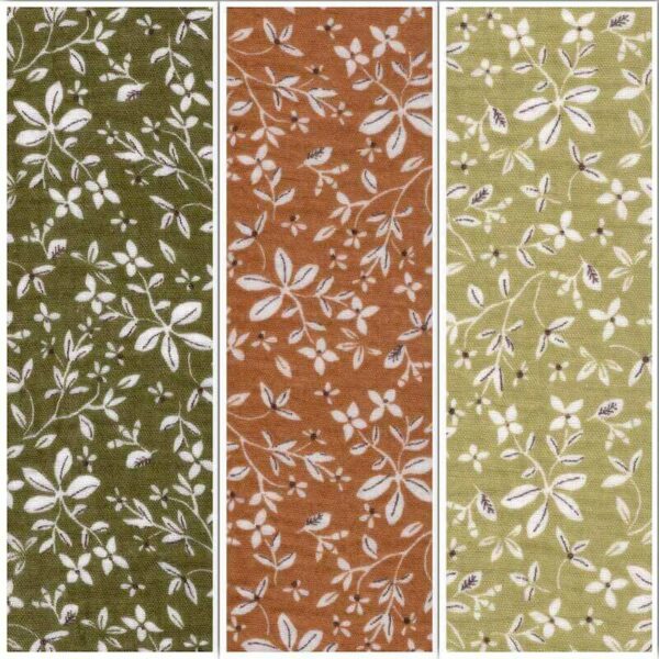 All colours collage of Marjan floral double gauze
