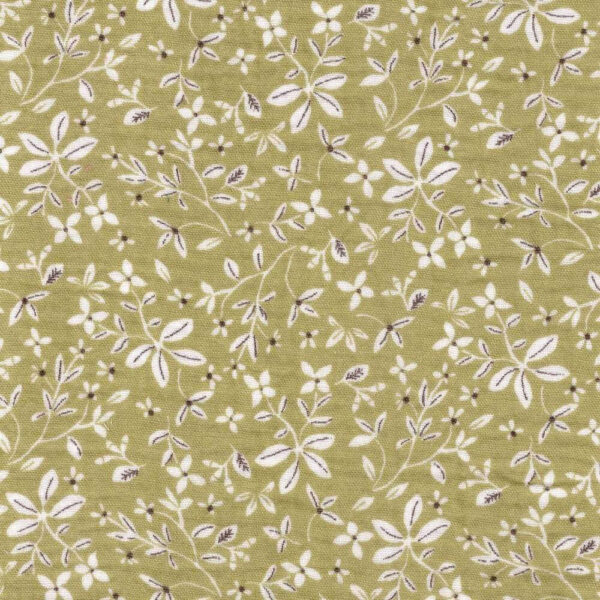 marjan forest light green - small floral cotton double gauze | Higgs and Higgs