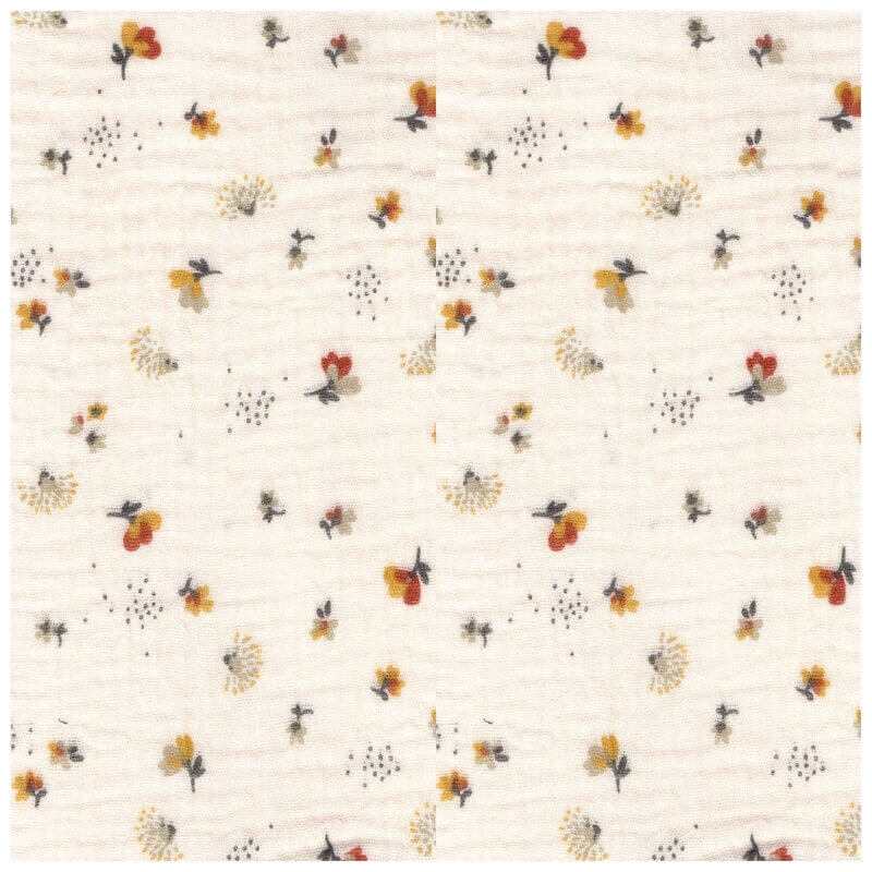 nelsi gold - small floral cotton double gauze | Higgs and Higgs
