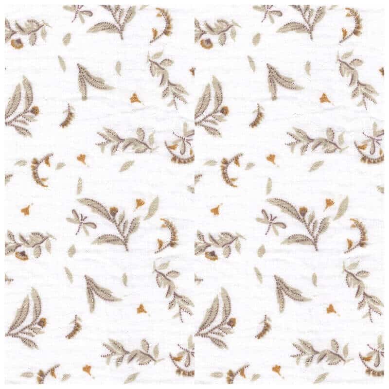 tiza white gold - small floral cotton double gauze | Higgs and Higgs