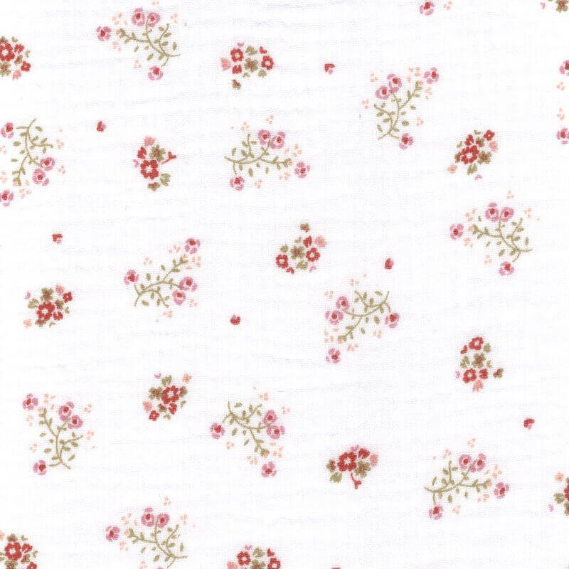 zoli pink - small floral cotton double gauze | Higgs and Higgs