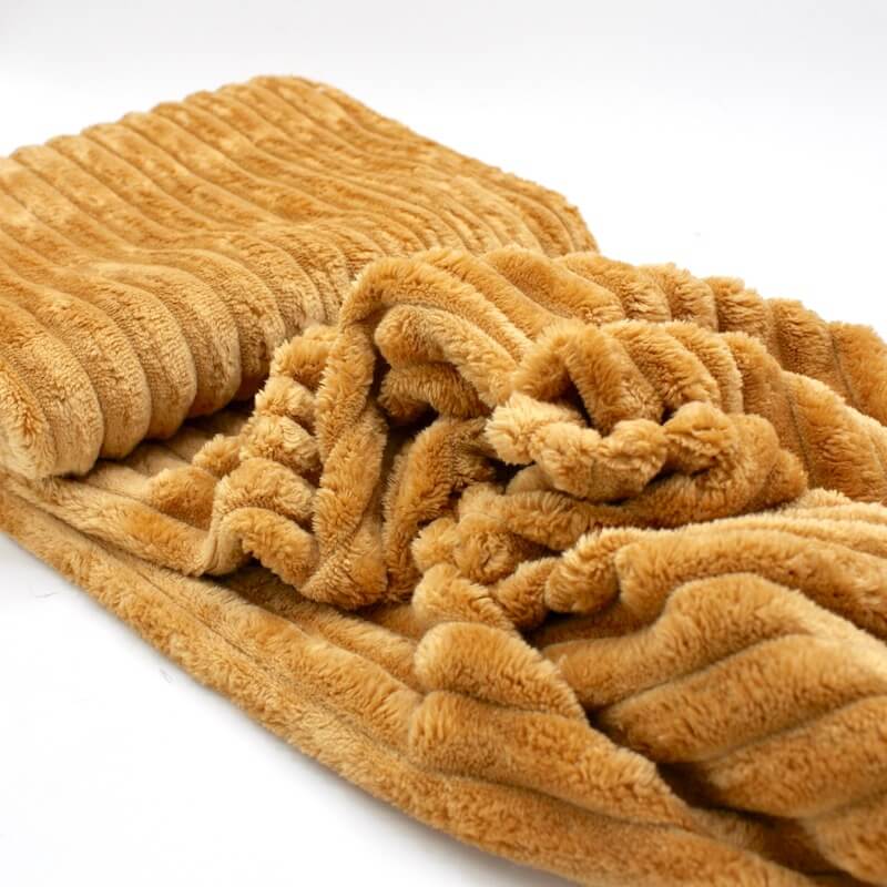 camel jumbo ribbed fleece fabric from Higgs and Higgs