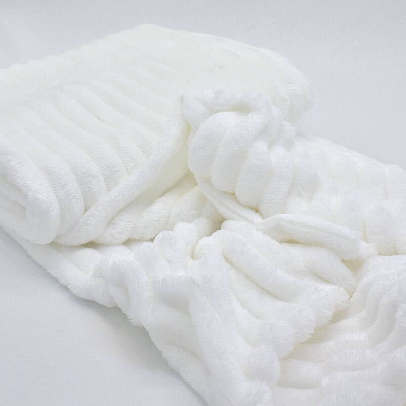 white jumbo ribbed fleece fabric from Higgs and Higgs