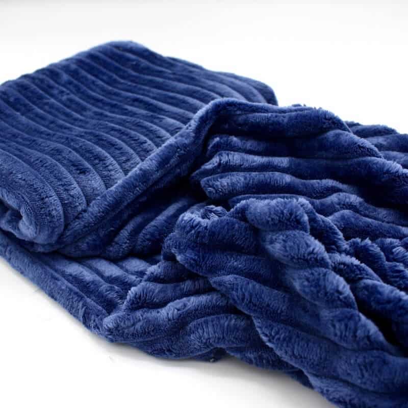 Rich Blue jumbo ribbed fleece fabric from Higgs and Higgs