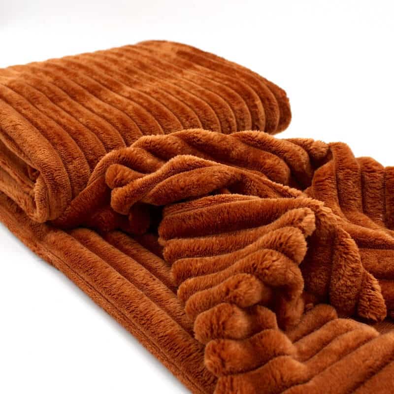 Toffee jumbo ribbed fleece fabric from Higgs and Higgs